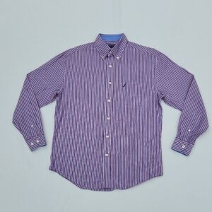 Nautica Classic Fit Striped Long Sleeve Button Down Shirt 15 32/33